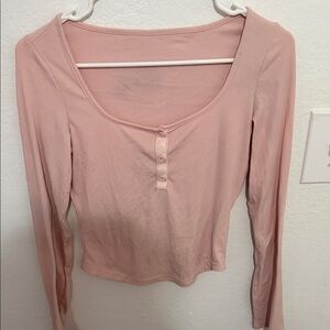 SHEIN Blush Pink Long Sleeve Top